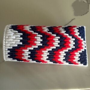 Red, White, and Blue Plastic Canvas Glass Case